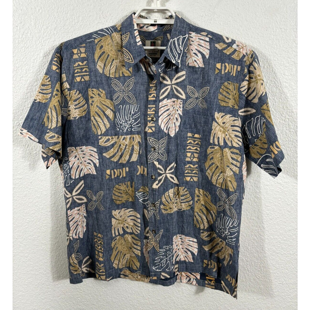 Tori Richard Shirt Mens Size XL Multicolor Short Sleeve Button Up Cotton Blend